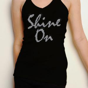 Shine On Rhinestone Shirt Tank Top