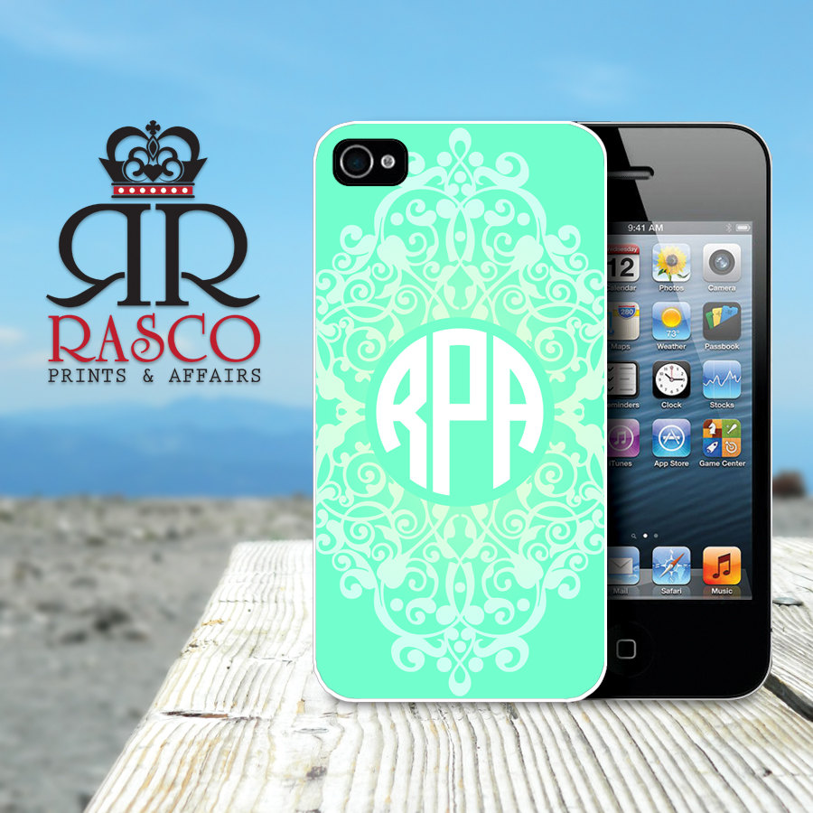 iPhone 4 Case, iPhone 4s Case, Personalized iPhone Case, Monogram iPhone Case, Sexy iPhone Case, Mint iPhone Case (89)