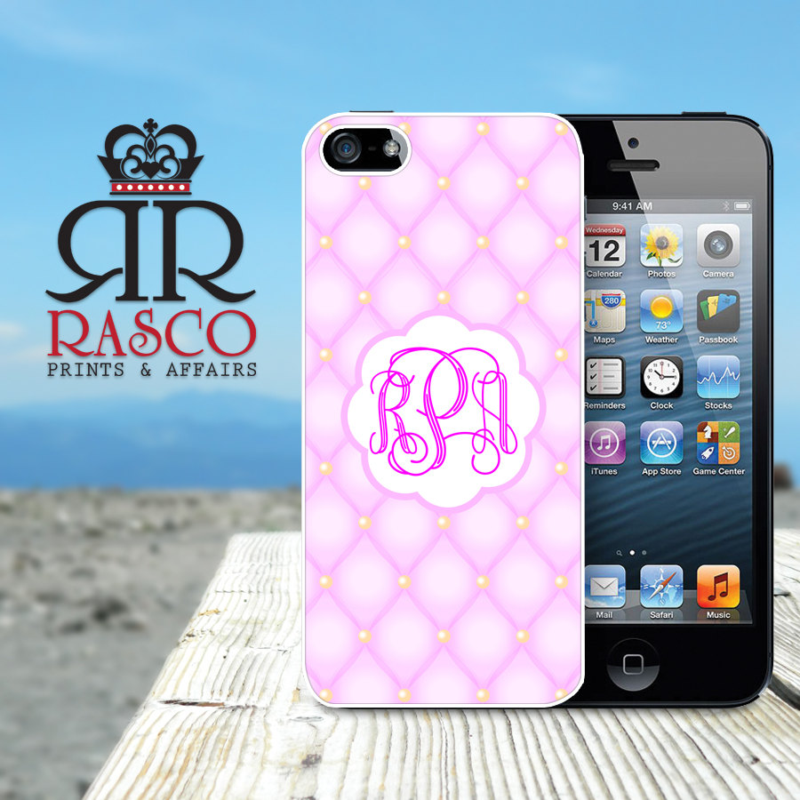 iPhone 5 Case, Personalized iPhone Case, Monogram iPhone Case, Tufted iPhone Case, Ornate iPhone Case, Pink iPhone Case (82)