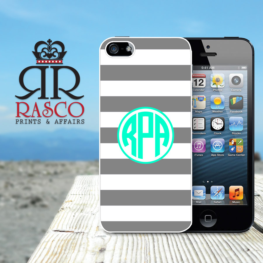 iPhone 5 Case, Personalized iPhone Case, Monogram iPhone Case, Stripe iPhone Case (77)