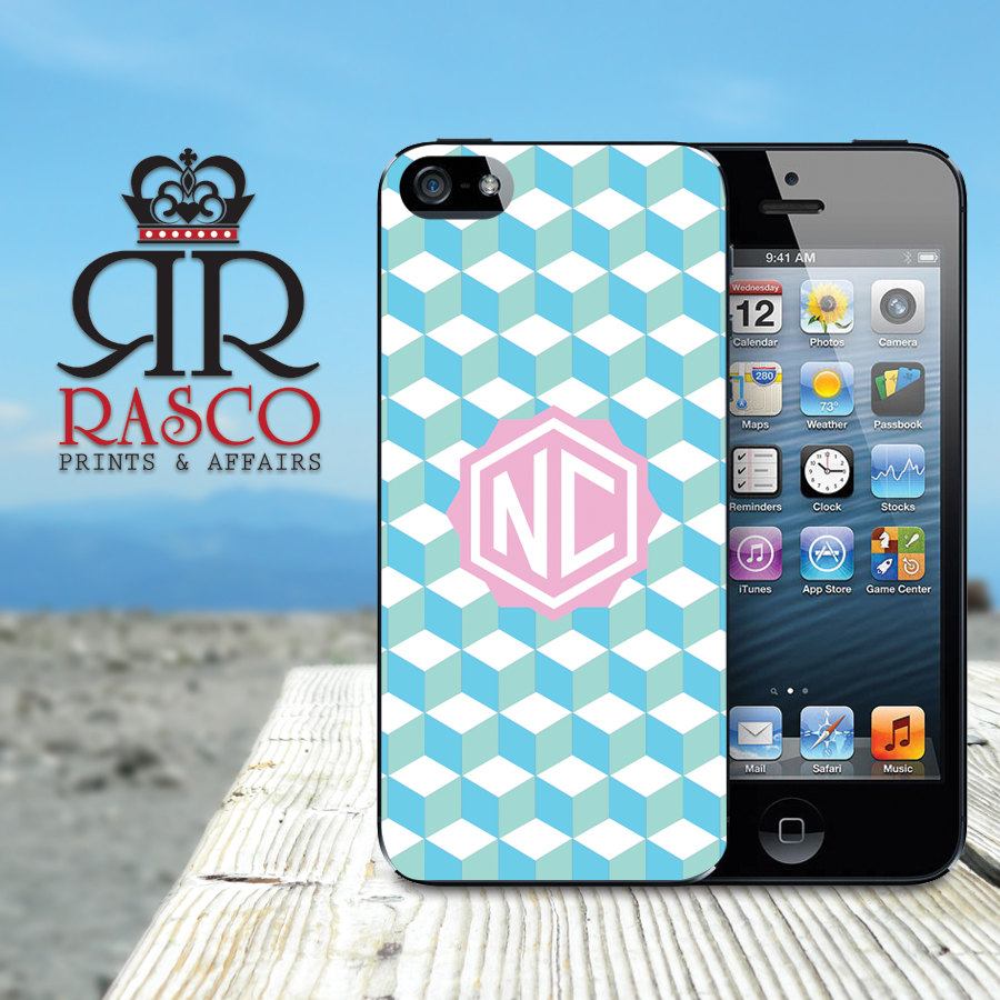 Personalized iPhone Case, iPhone 5 Case, iPhone Case, Cube iPhone Case, Monogram iPhone Case (31)
