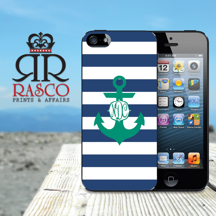 Personalized iPhone Case, iPhone Case, iPhone 5 Case, Nautical iPhone Case, Anchor iPhone Case (50)