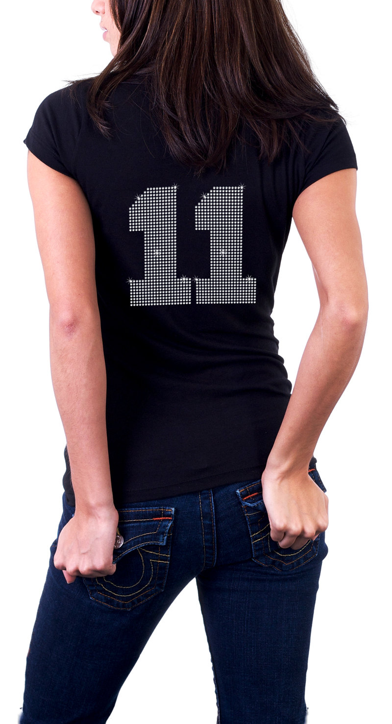 Custom Personalized Sports Jersey Number Rhinestone Shirt on Luulla