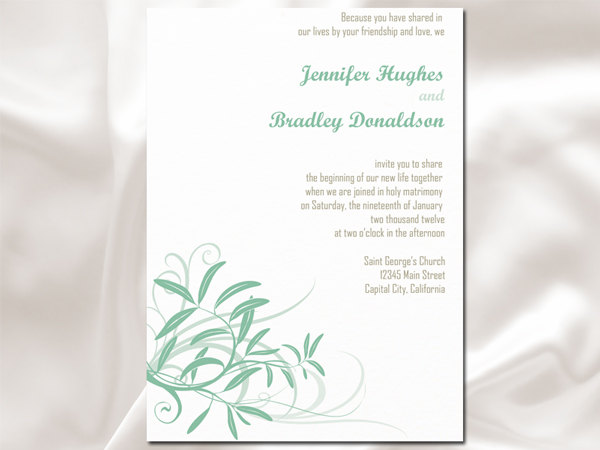 Soft Wind Flower Wedding Invitation