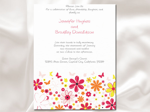 Spring Bloom Flower Wedding Invitation