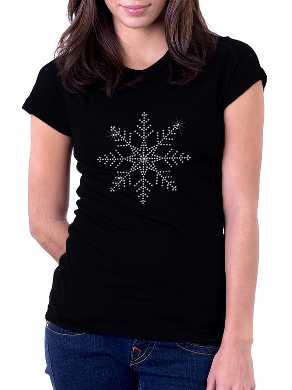 Custom Personalized Snowflake Rhinestone Shirt